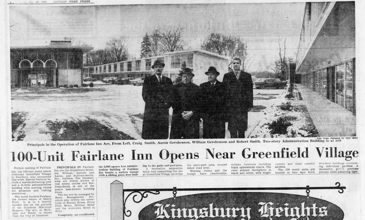 Fairlane Inn - January 1960 Article